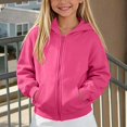thumbnail image 5 of WAVSUF Kids Girls Hooded Sweatshirt Soft Comfortable with Pockets Zipper Fleece Winter Active Pullover 7-8, 5 of 9