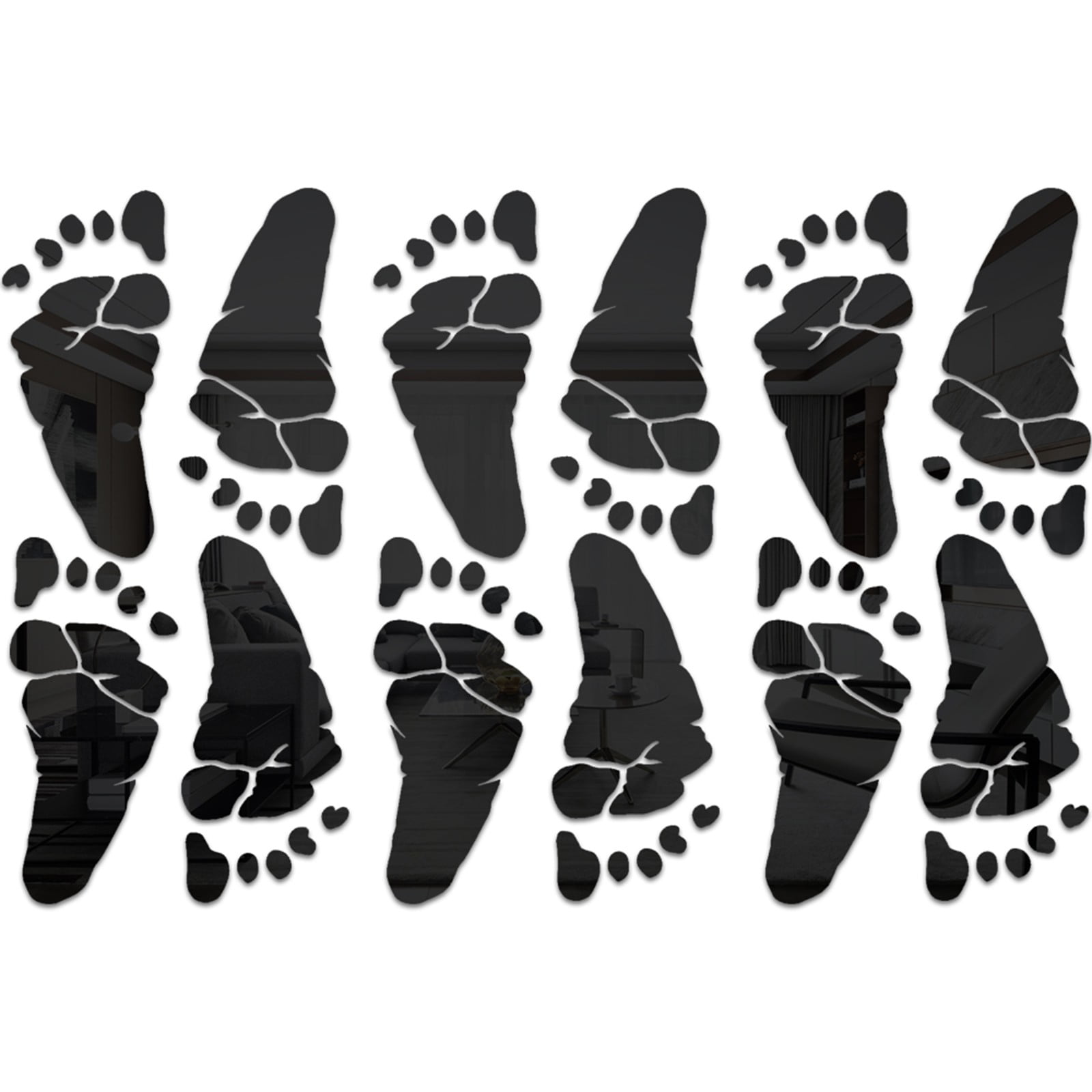 Veki Waterproof Acrylic Mirror Wall Decor Stickers Removable Foots amousa-bubble-fish-wall-stickers-ocean-fish-mirror-stickers-acrylic
