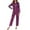 Purple, variant on Kureaily Women's Satin Pajama Set Long Sleeve Button Down Sleepwear 2-Piece Silky Pj Set
