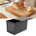thumbnail image 1 of Rectangular Baking Bread Loaf Pan, Cocktail  Loaf Pan with Lid, Nonstick  Bread Loaf Pan, Carbon Steel Corrugated Bread  Box for Bakeware, 1 of 7