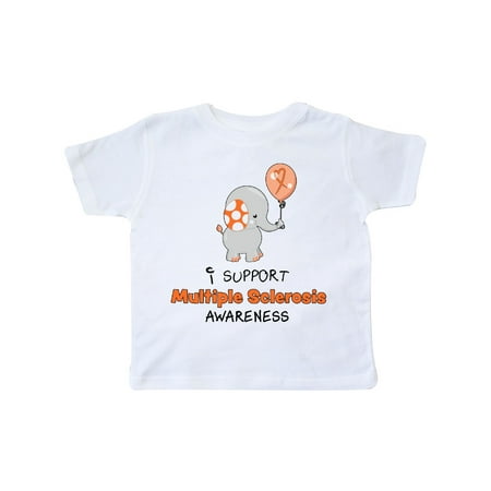 

Inktastic I Support Multiple Sclerosis Awareness cute elephant and balloon Gift Toddler Boy or Toddler Girl T-Shirt