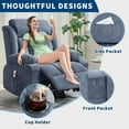 thumbnail image 6 of Danolapsi Recliner Chair for Living Room, Rocking Chairs with Massage and Heat, Nursery Swivel Glider Chair for Adults, Wide Comfy Sofa Couch with Side Pockets and Cup Holder for Bedroom, 6 of 7
