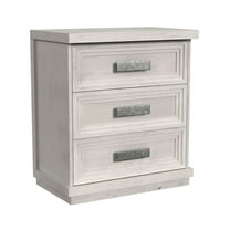 Picket House Furnishings Rhiannon 3-Drawer Nightstand with USB in Antique White