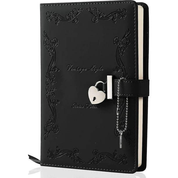 Diario con candado y llave para niñas Espesar 360 páginas Cuero en forma de corazón Bloqueo Diario Lindo Bloqueado Diarios secretos Cuaderno para mujeres Adultos A5 (rosa