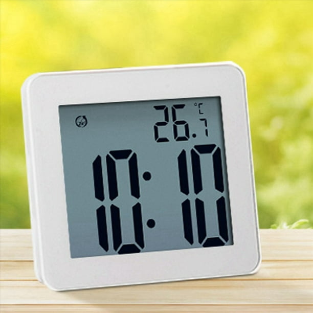 2X Relojes de BañO Digitales Reloj Despertador Electrónico LCD Simple Relojes de Ducha Impermeables Relojes de Temperatura Temporizador Colgante