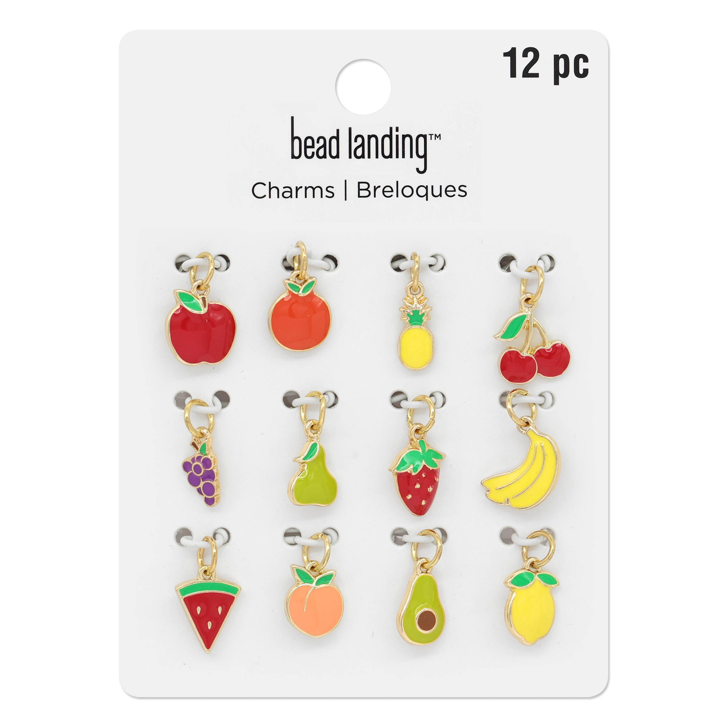 Enamel Fruits Charm Mix by Bead Landing - Charms for DIY Jewelry Making - Necklaces - Bracelets & Keychains - 12 Pack