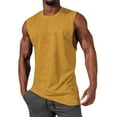 thumbnail image 1 of Chaleco deportivo holgado con abertura grande para hombre - Chaleco de fitness sin mangas de algodón alargado estilo hip hop, 1 of 3