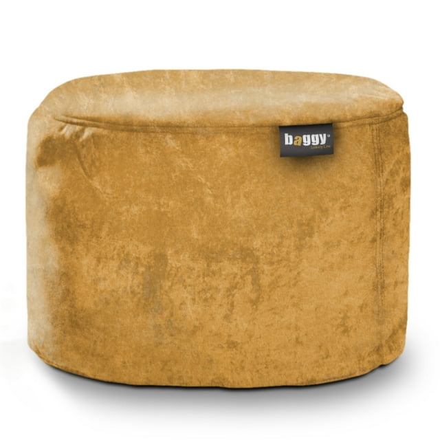 Taburete Puff de Velvet Baggy Mostaza