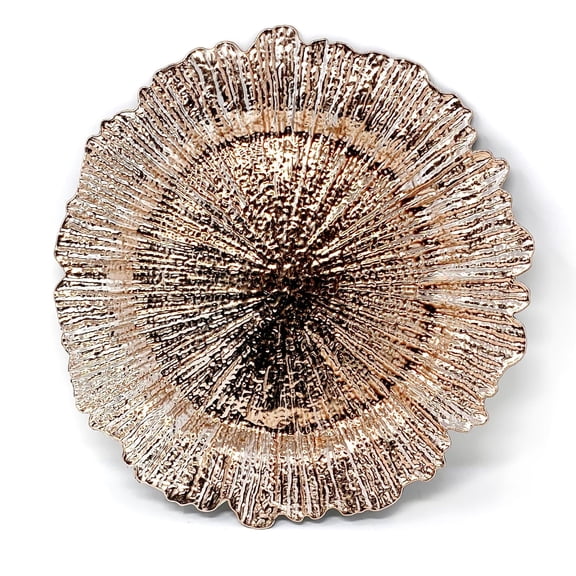 Allgala 13-Inch -Pack Heavy Quality Round Charger Plates-Reed Rose Gold-HD80333