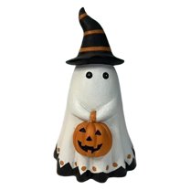 Mozhitti Halloween Decorations Cute Standing Halloween Statues Holding Pumpkins Cartoon Resin Decorative Items Suitable For Family Bookshelves And Tables Statues