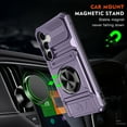 thumbnail image 4 of Designed for Samsung Galaxy A26 5G Case Hidden with Card Holder & 360 Ring Stand/Kickstand, Hard PC + Soft TPU [Drop Protection] Heavy Duty Rugged Protective Cover For Samsung Galaxy A26 5G, Violet, 4 of 7