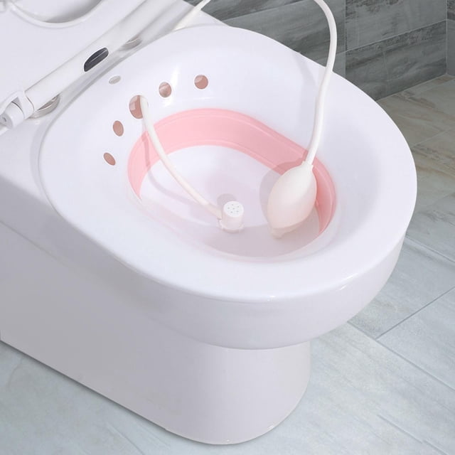 Inodoro plegable, baño de asiento, con descarga de agua, lavabo a la cadera, bidé, libre de cuclillas, grande Rosa Macarena Bañera de asiento para inodoro