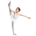 thumbnail image 4 of HULIJA Little Kids Girl Camisole Ballet Dance Tutu Dress Gymnastics Skirted Leotard Ballerina White 8, 4 of 7