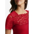 thumbnail image 4 of Jessica London Women's Plus Size Stretch Lace Neckline Top, 4 of 6