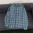 thumbnail image 6 of Hoodies for Men Sun Protection Lightweight Hoodie Button Down Plaid Long Sleeve Fall Sweatshirt L, 6 of 7