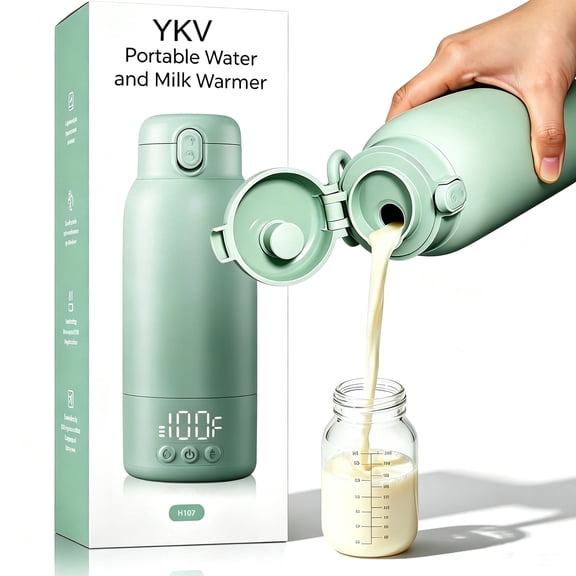 YKV Portable Bottle Warmer for Travel, Rechargeable Baby Milk Warmer, 17oz Large Capacity with Fast Heating & Long Battery Life