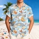thumbnail image 1 of Ceisia Men's Relaxed Fit Light Blue 3D Shell Starfish Print Hawaiian Shirt Short Sleeve Summer Beach Casual Button Down Shirt (S-5XL) Gifts, 1 of 6