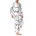 thumbnail image 2 of Balery Alpacas and Hearts Pijama para Hombre de Dos Piezas con Manga Larga, Conjunto de Dormir y Descanso Suave con Bolsillos-X-Large, 2 of 7