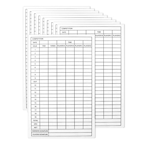 5/10pcs Golf Competition Scorecards Record Scores Keeper Golf Score Sheet