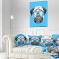 thumbnail image 3 of Designart Pug Dog with Mirror Sunglasses - Animal Throw Pillow - 12x20, 3 of 5