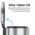 thumbnail image 3 of iTouchless SoftStep Round Stainless Steel Step Trash Can with Hinged Lid 3.17 Gallon (IP03RSS), 3 of 7