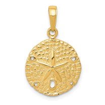 Auriga Fine Jewelry 14K Yellow Gold Sand Dollar Pendant for Women (L-24 mm,W-16 mm)