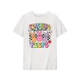 thumbnail image 2 of Women's Easter "Teaching My Favorite Peeps" Graphic T-Shirt - Short Sleeve Crew Neck Casual Top with Colorful Bunny Design, Perfect for Spring & Summer, Casual Summer Tee | Casual Crew Neck | Nontran, 2 of 6
