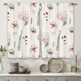 thumbnail image 5 of Pink Flower Kitchen Curtains Green Leaves Hydrangea Flower Spring Floral Small Short Cafe Window Curtains Vintage Hydrangea Bathroom Drapes Treatment Tier Curtains 2 Panels (27.5x39 Inch), 5 of 6