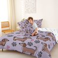 thumbnail image 4 of Homewish Cute Pet Dachshund Full Size Comforter Sets,Dog Paws Heart Bedding Comforter Set,Purple,Polkadot Reversible,3-Piece,1 Comforter and 2 Pillowcases, 4 of 7