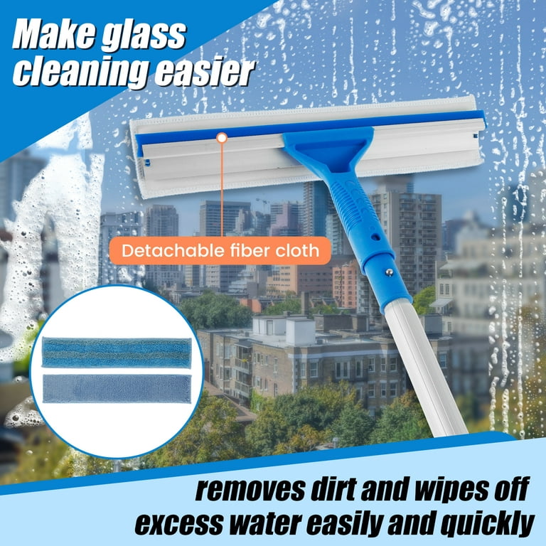 Window Squeegee Extendable,AGPTEK 2 in 1 Window Cleaning Tools with Long  Handle Spray Scrubber Window Washer for Home House Outdoor Glass