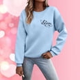 thumbnail image 2 of Valentine's Day Women's Sweatshirts Cute Candy Couple Love Heart Round Neck Long Sleeve Shirts Holiday Casual Trendy Loose Fit Tops, 2 of 4