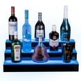 thumbnail image 3 of OnDisplay Luxe Acrylic LED Lighted Bar Stage Display - Expandable Glowing Liquor Bottle Shelf (Black, 24"), 3 of 7