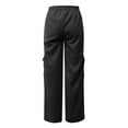 thumbnail image 5 of Rovga Women Pants Casual Trousers Cargo Pants 4 Pockets Wide Leg High Waist Straight Leg Pants Baggy Comfy Satin Trousers Classic Bottoms, 5 of 7