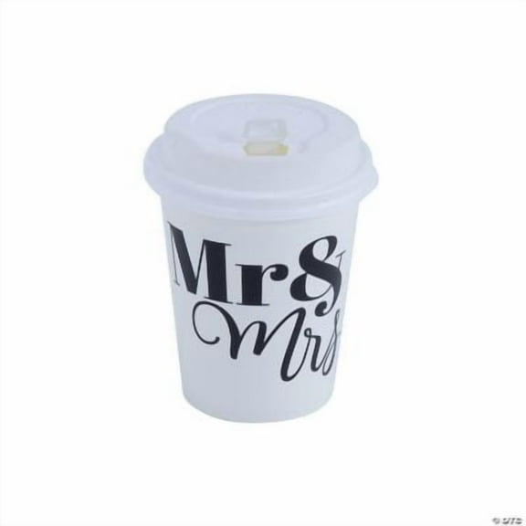 Wedding Paper Coffee Cups with Plastic Lids - 24 Ct., Wedding, Party Supplies, 24 Pcs