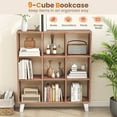 thumbnail image 6 of Costway 2 PCS 9-Cube Bookcase with 6 Removable Shelves Raised Support Feet for Living Room Brown, 6 of 9