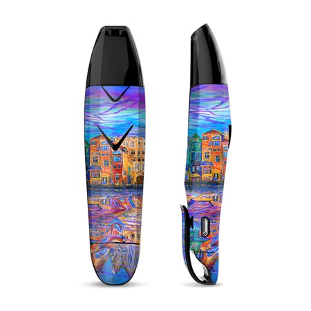 Skin Decal for Suorin Vagon Vape Pod / colorful oil painting water reflection town
