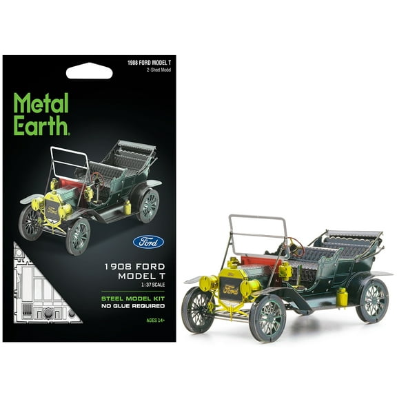 Model Kit 1908 Ford Model T Dark Green (Moderate Difficulty) Steel Model by Metal Earth