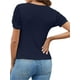 thumbnail image 4 of Txlixc Camiseta de Mujer, Cuello Redondo Manga Corta Patchwork Verano Slim Fit Tops para Casual Diario Txlixc Estilo de ocio, 4 of 5