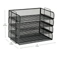 thumbnail image 4 of Mind Reader Stackable Paper Tray, Desktop Organizer, File Storage, Metal Mesh, 4 Piece, Black, 4 of 10