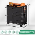 thumbnail image 3 of IKIMI Metal Garage Storage Cabinet with Wheels, Rolling Tool Cabinet with 2 Pegboard and 10 Hook for Workshop, Basement, Warehouse, 3 of 8