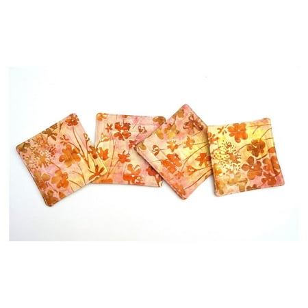 

Batik Quilted Floral Fabric Coasters Set