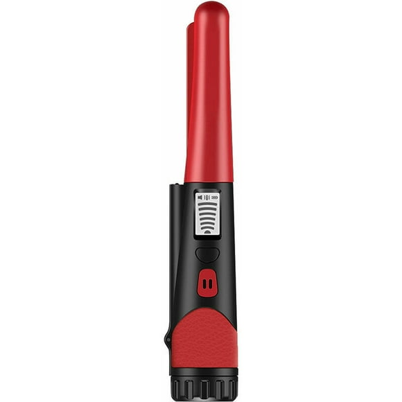 Handheld Metal Detector, Waterproof, Pin Pointer, Highly Sensitive Jewelry Finder, Automatic Summer Vibration Adjustment, Treasure Hunting Equipment, with Leather Case, Red