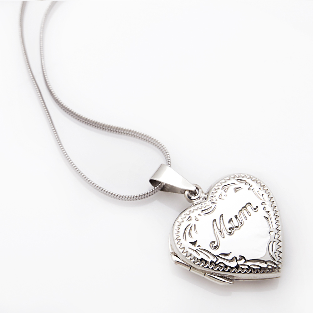 silver mum necklace