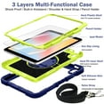 thumbnail image 4 of Dteck Heavy Duty for iPad 10th Generation Case with Screen Protector Film, 2022 iPad 10.9 inch Case with Crossbody Shoulder/Hand Strap Rotatable Stand, Hybrid Shockproof Rugged Shell,Navy+Green, 4 of 7