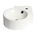 thumbnail image 1 of Alfi Brand ABC121 17 Pouces Minuscule Évier Mural d'Angle avec Trou de Robinet & 44; Blanc, 1 of 3