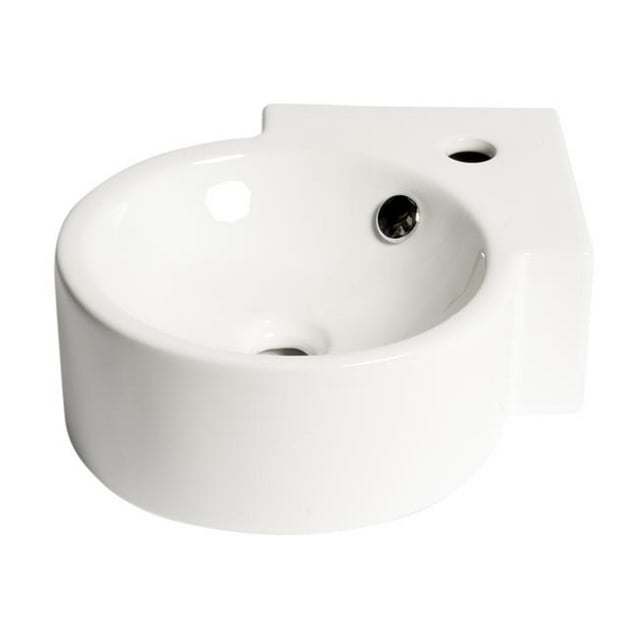 Alfi Brand ABC121 17 Pouces Minuscule Évier Mural d'Angle avec Trou de Robinet & 44; Blanc