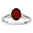 thumbnail image 2 of Star K � Oval 8x6 Genuine Garnet Split Shank Three Stone Engagement Promise Ring, 2 of 9