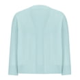 thumbnail image 4 of Feancey 3/4 Sleeve Cardigan for Women Lightweight Casual Knitted Shrugs Soft Open Front Dusters Cozy Ribbed Knit Cropped Cardigans Outwear Sky Blue L, 4 of 6