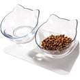 thumbnail image 1 of 1 Uds ortopédico antivómitos para mascotas con soporte elevado, comedero doble para gatos, plataforma inclinada de 15°, perfecto para gatos y perros pequeños JM, 1 of 5