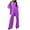 Purple, variant on Lovskoo 2024 Women's 3 Piece Outfits Sets Button Front Jackets Lace Up Cami Tops and Straight High Waist Wide Leg Pants Purple